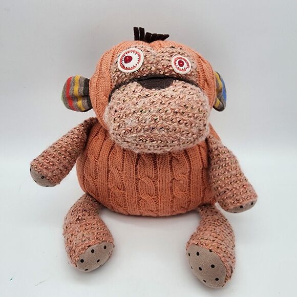 Nat & Jules Murray the Monkey Plush 9" Hand Me Down Stuffed Animal Knitzies 2013 - Picture 1 of 11